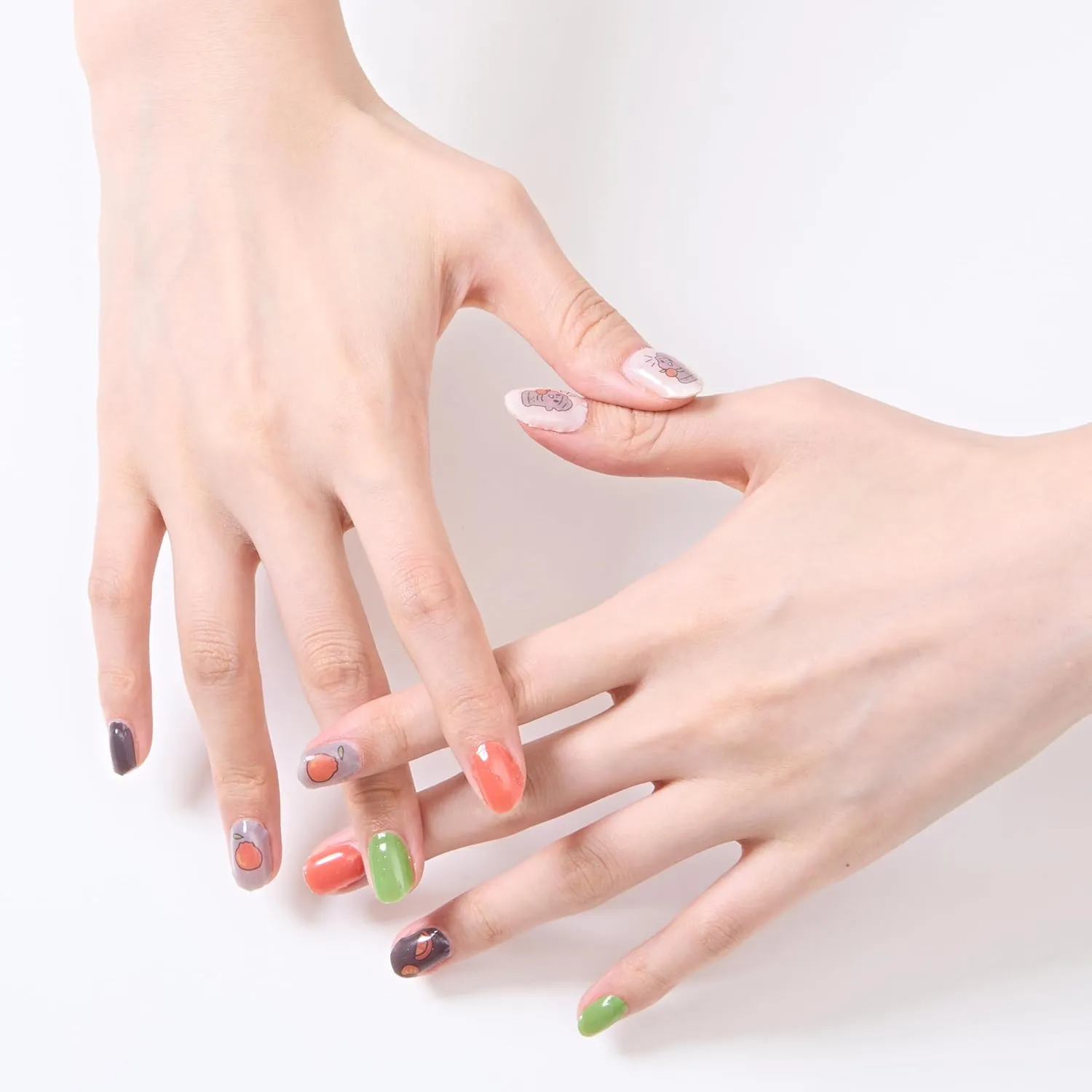 Completely Cured Gel Nail Stickers, 28pcs Gel Nail Strips, Protect from UV Because no Need UV Light lamp (Jeju Dream 28 pcs)
