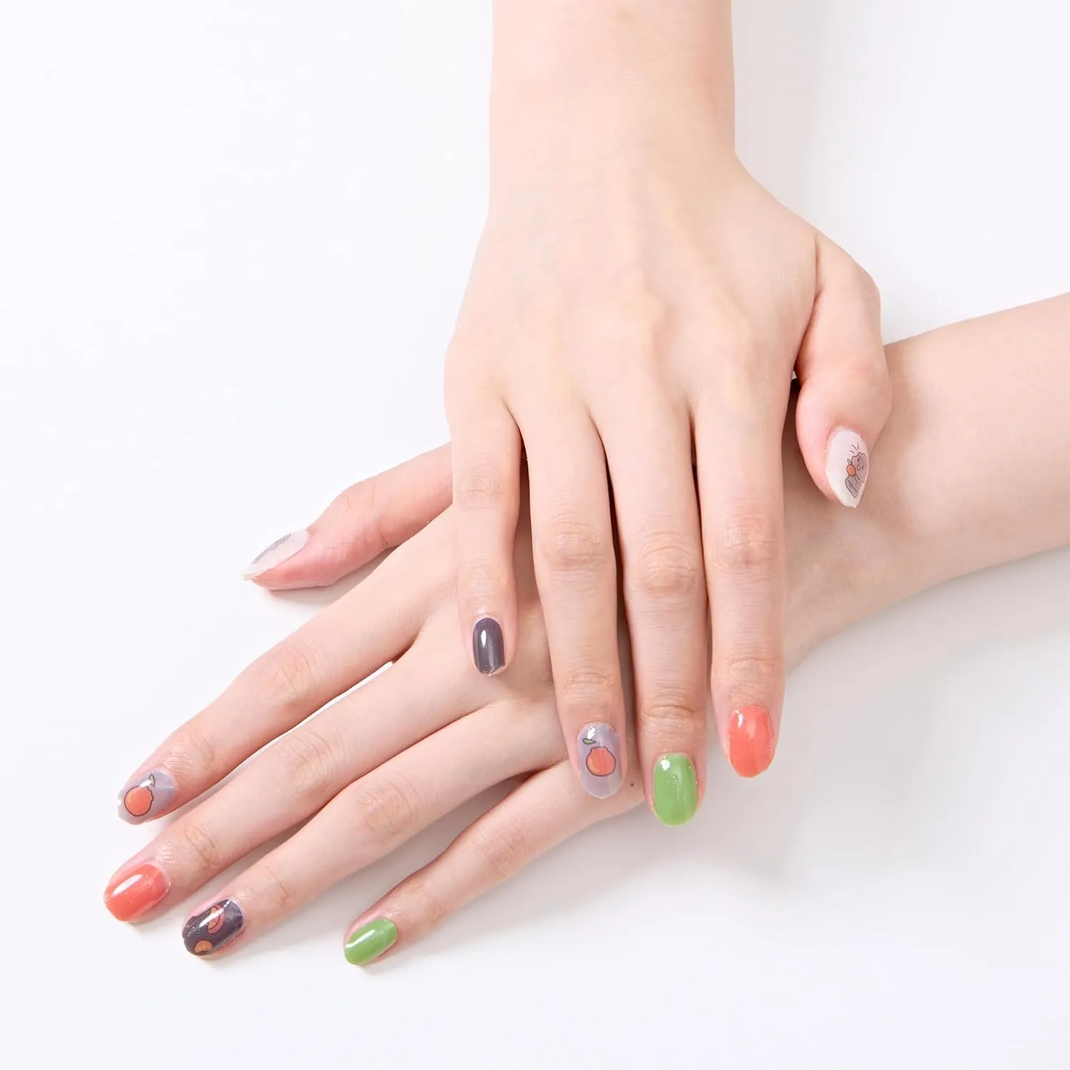 Completely Cured Gel Nail Stickers, 28pcs Gel Nail Strips, Protect from UV Because no Need UV Light lamp (Jeju Dream 28 pcs)