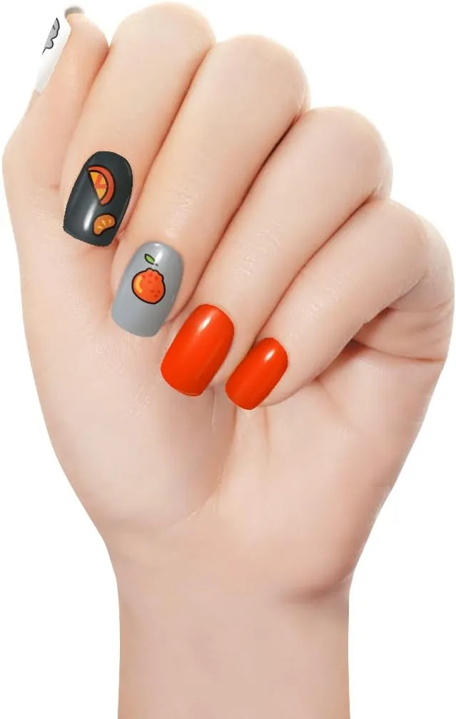 Completely Cured Gel Nail Stickers, 28pcs Gel Nail Strips, Protect from UV Because no Need UV Light lamp (Jeju Dream 28 pcs)