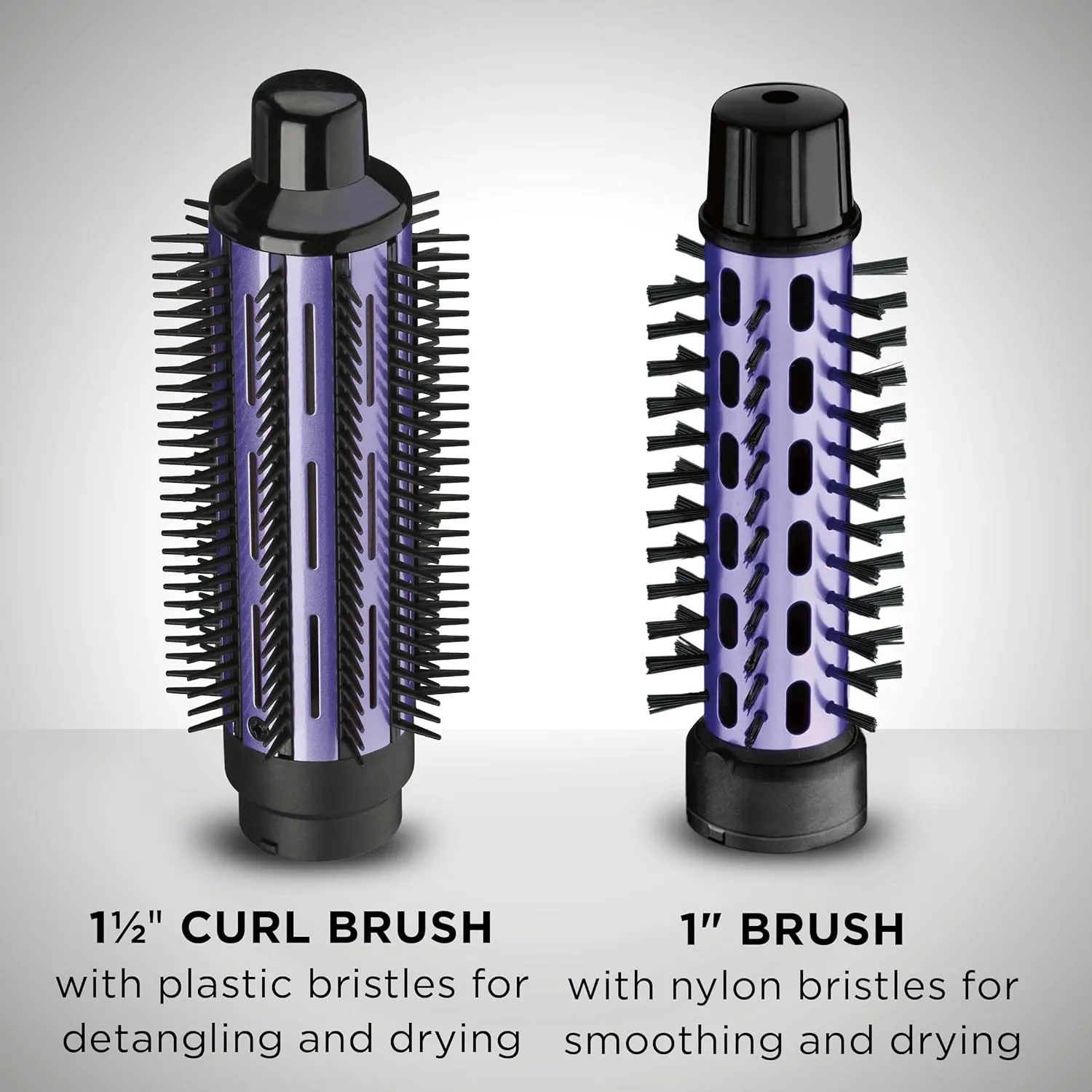 Conair 2-in-1 Hot Air Curling Combo, Includes 1.5-inch Curl Brush and 1-inch Aluminum Bristle Brush