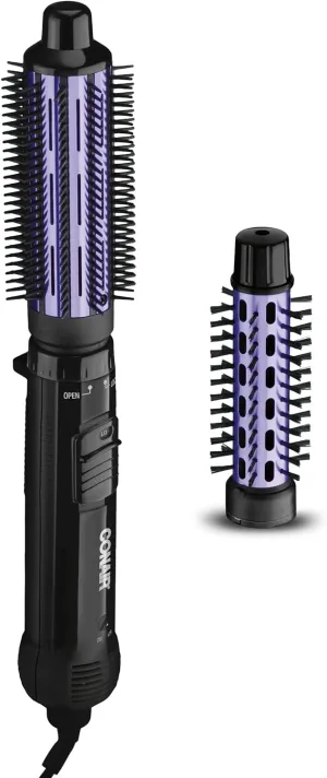 Conair 2-in-1 Hot Air Curling Combo, Includes 1.5-inch Curl Brush and 1-inch Aluminum Bristle Brush