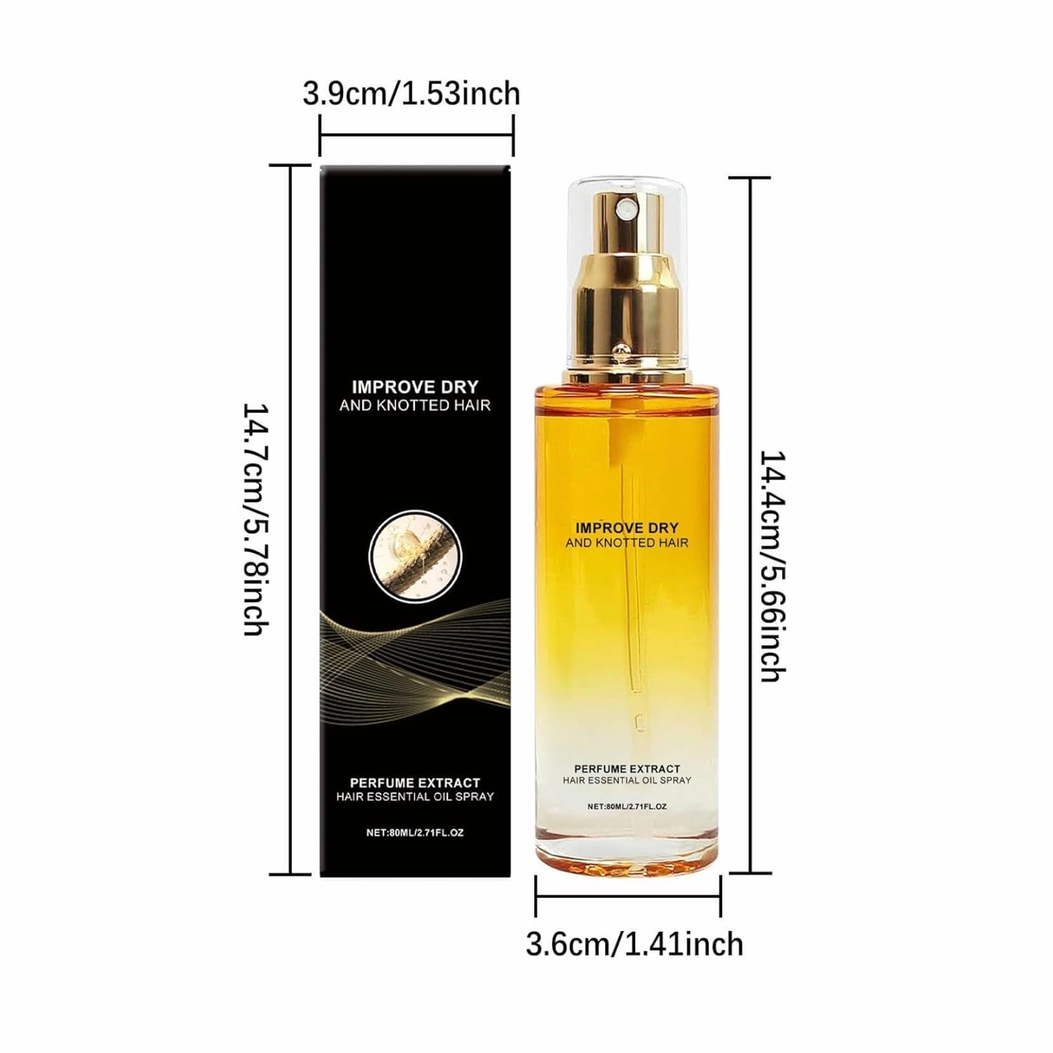 Conditioning Oil Spray, 80ml Conditioning Oil Spray Scalp & Hair Strengthener Leave-In Conditioner Comforting Shampoo (1, 3Pcs)
