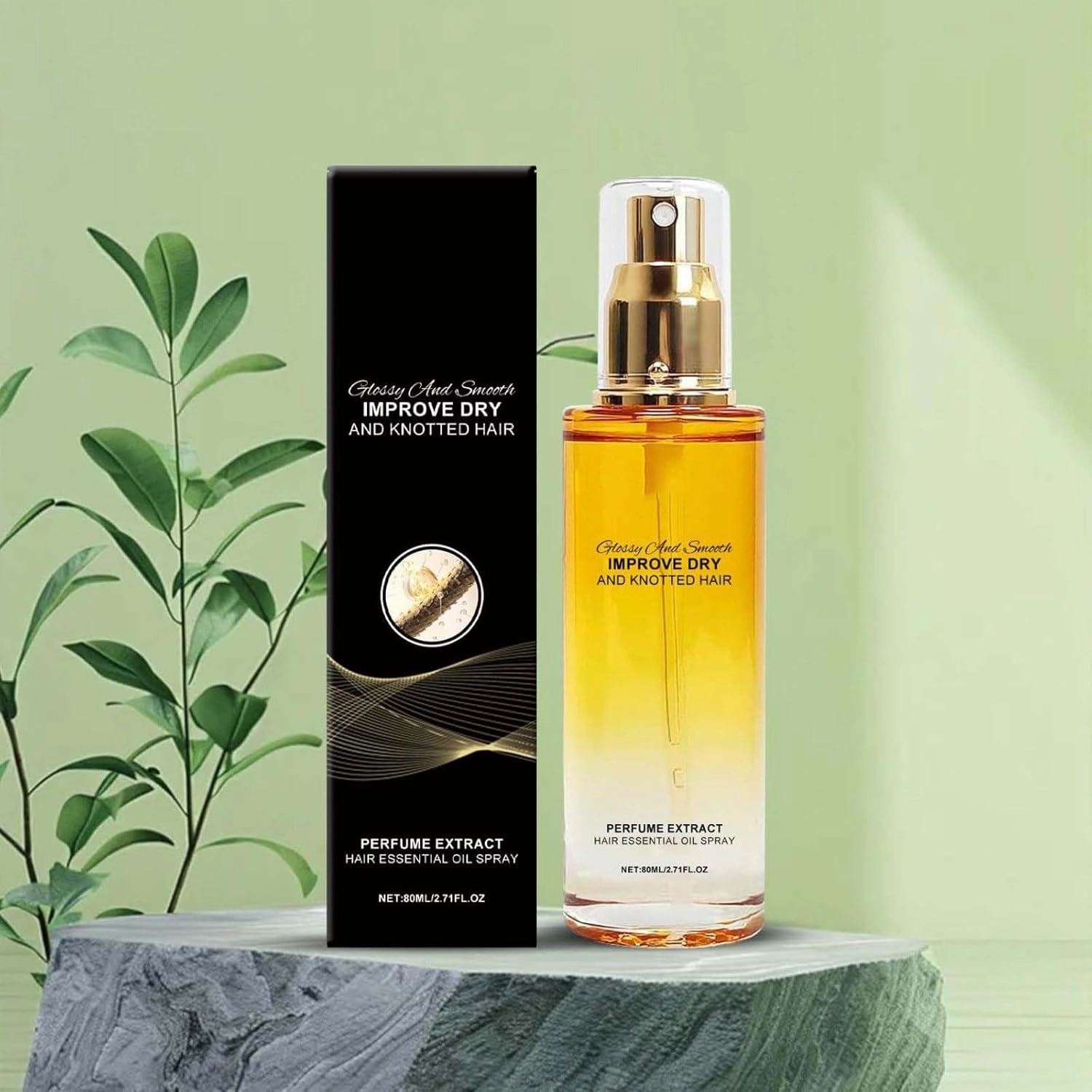 Conditioning Oil Spray Scalp & Hair Strengthener Leave-ln, Scented Hair Oil Perfume Spray for Women, Conditioner Comforting, Improve Dry and Frizzy, Glossy & Smooth for Dry and Knotted Hair