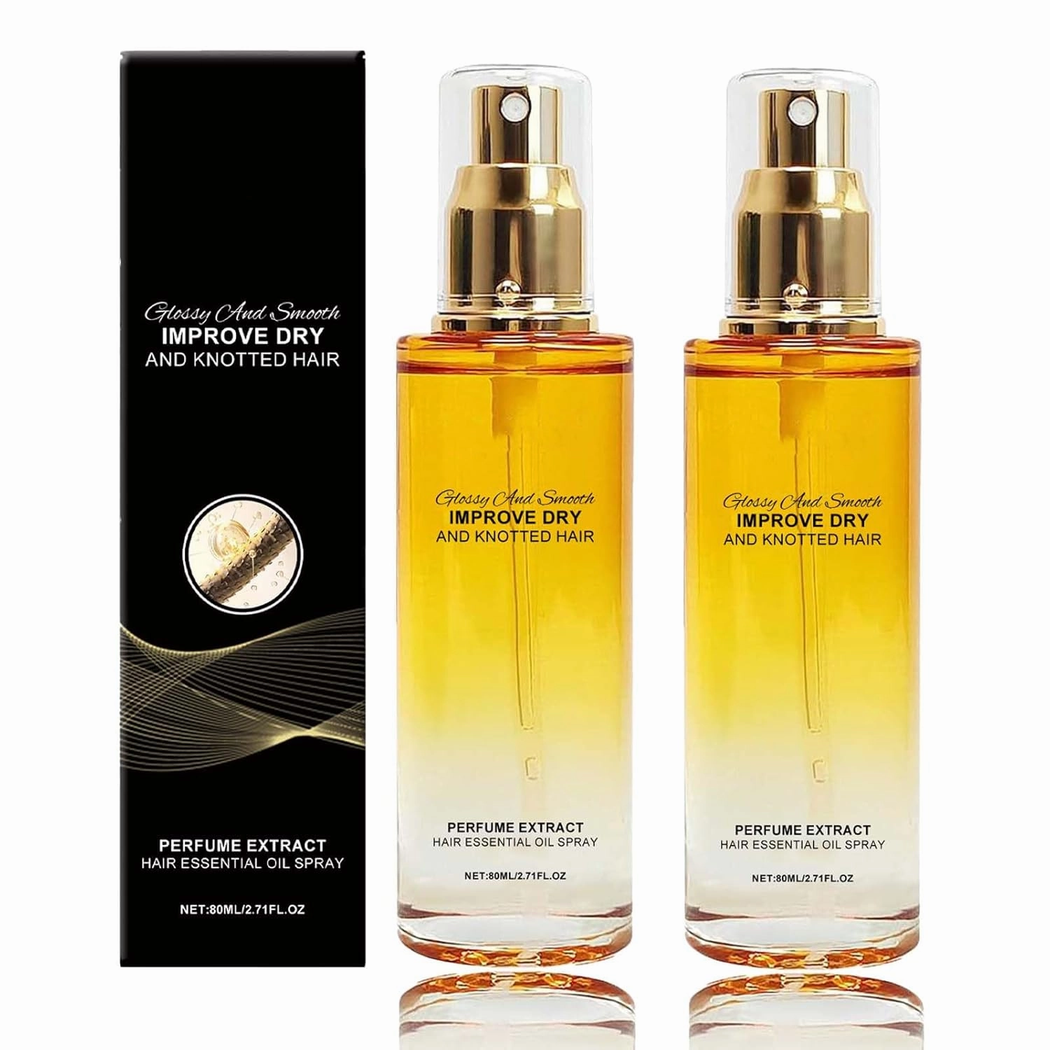 Conditioning Oil Spray Scalp & Hair Strengthener Leave-ln, Scented Hair Oil Perfume Spray for Women, Conditioner Comforting, Improve Dry and Frizzy, Glossy & Smooth for Dry and Knotted Hair