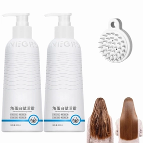 Consolidateh Keratin Revitalizing Cream, Keratin Enrichment Cream, Keratins Boost Awakening Hair, Strengthening Smoothing Leave-In Conditioner For Women (2PCS)