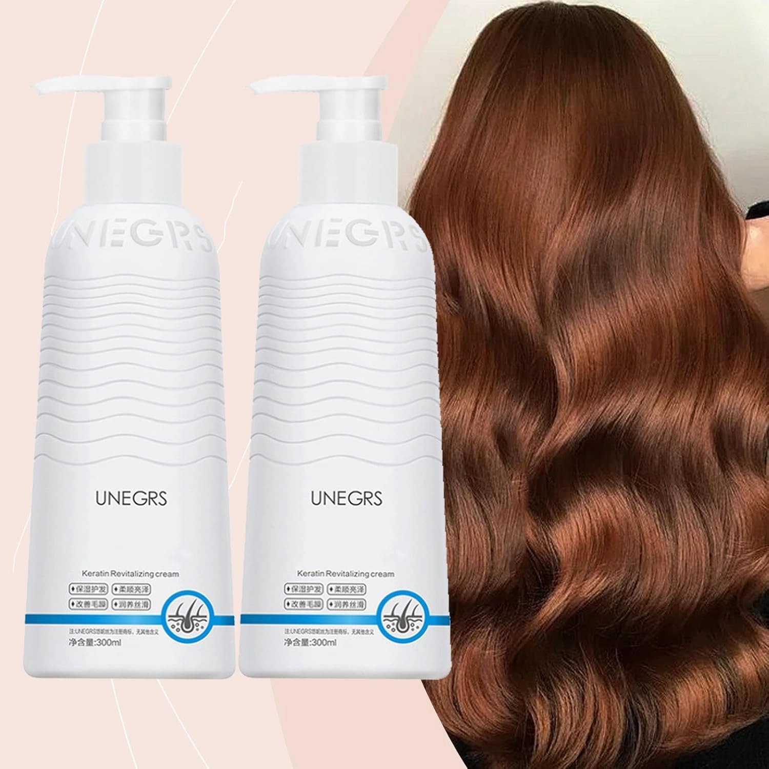 Consolidateh Keratin Revitalizing Cream, Keratin Enrichment Cream, Keratins Boost Awakening Hair, Strengthening Smoothing Leave-In Conditioner For Women (2PCS)