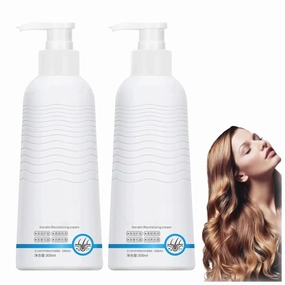 Consolidateh Keratin Revitalizing Cream, Ungers Keratin Revitalizing Cream Conditioner, Keratin Boost Awakening Hair, Hair Smoothing Leave-In Conditioner for Women (2pcs)