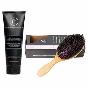 Controlled Chaos As Seen on Shark Tank Leave In Conditioner & Boar Bristle Hair Brush Bundle – Super Moisturizing Hair Conditioner & Bamboo Hair Brush for All Hair Types to Moisturize Dry Hair