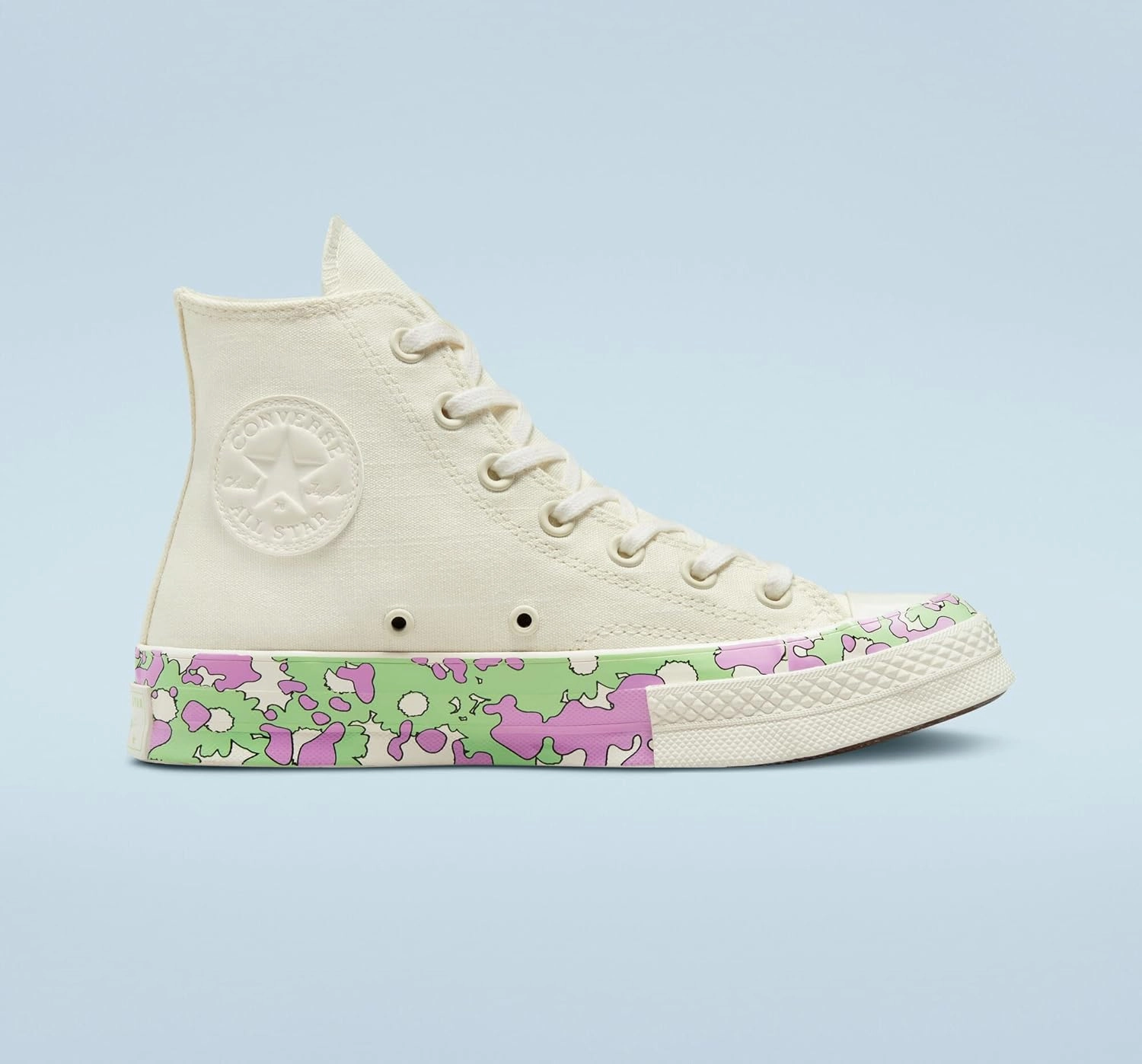 Converse Chuck 70 Hi Crafted Florals Egret/Beyond Pink/Lime Rave