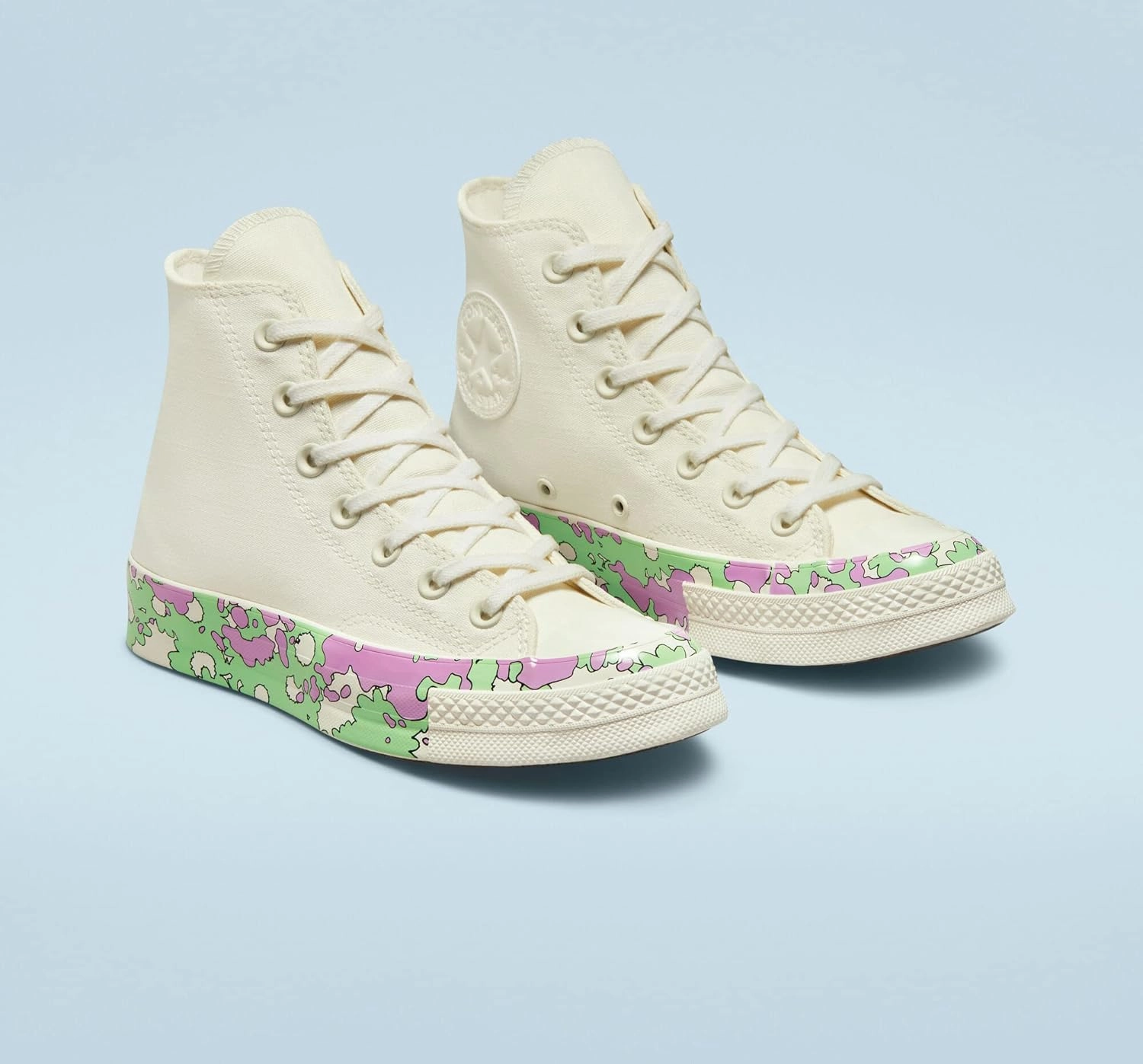 Converse Chuck 70 Hi Crafted Florals Egret/Beyond Pink/Lime Rave