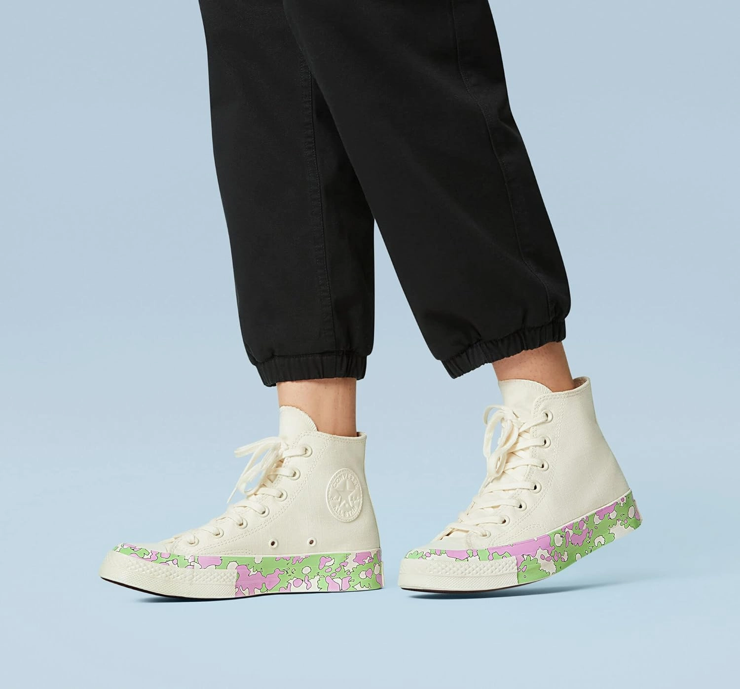 Converse Chuck 70 Hi Crafted Florals Egret/Beyond Pink/Lime Rave