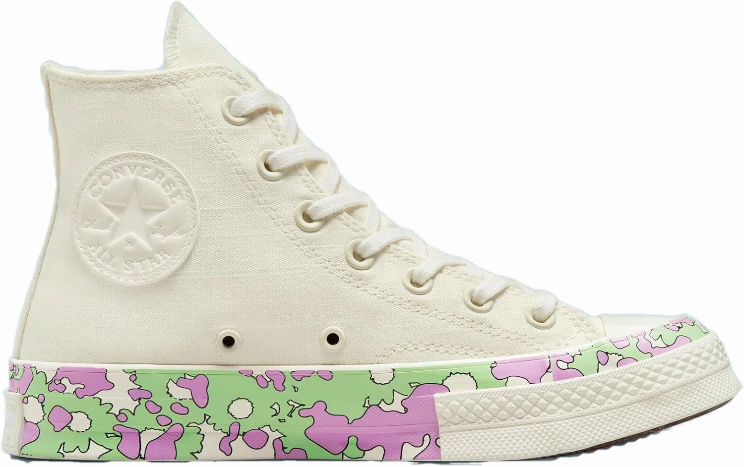 Converse Chuck 70 Hi Crafted Florals Egret/Beyond Pink/Lime Rave
