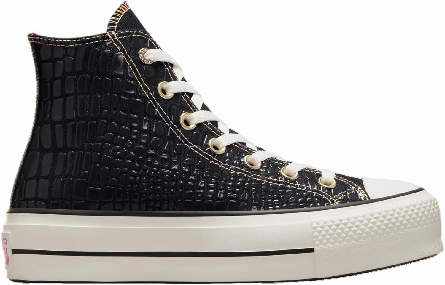 Converse Glazed Chrome Chuck Taylor All Star Lift - Women's (A06864C, Black/Peach Beam/Astral Pink)