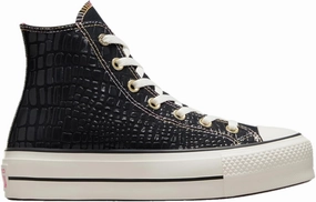 Converse Glazed Chrome Chuck Taylor All Star Lift - Women's (A06864C, Black/Peach Beam/Astral Pink)