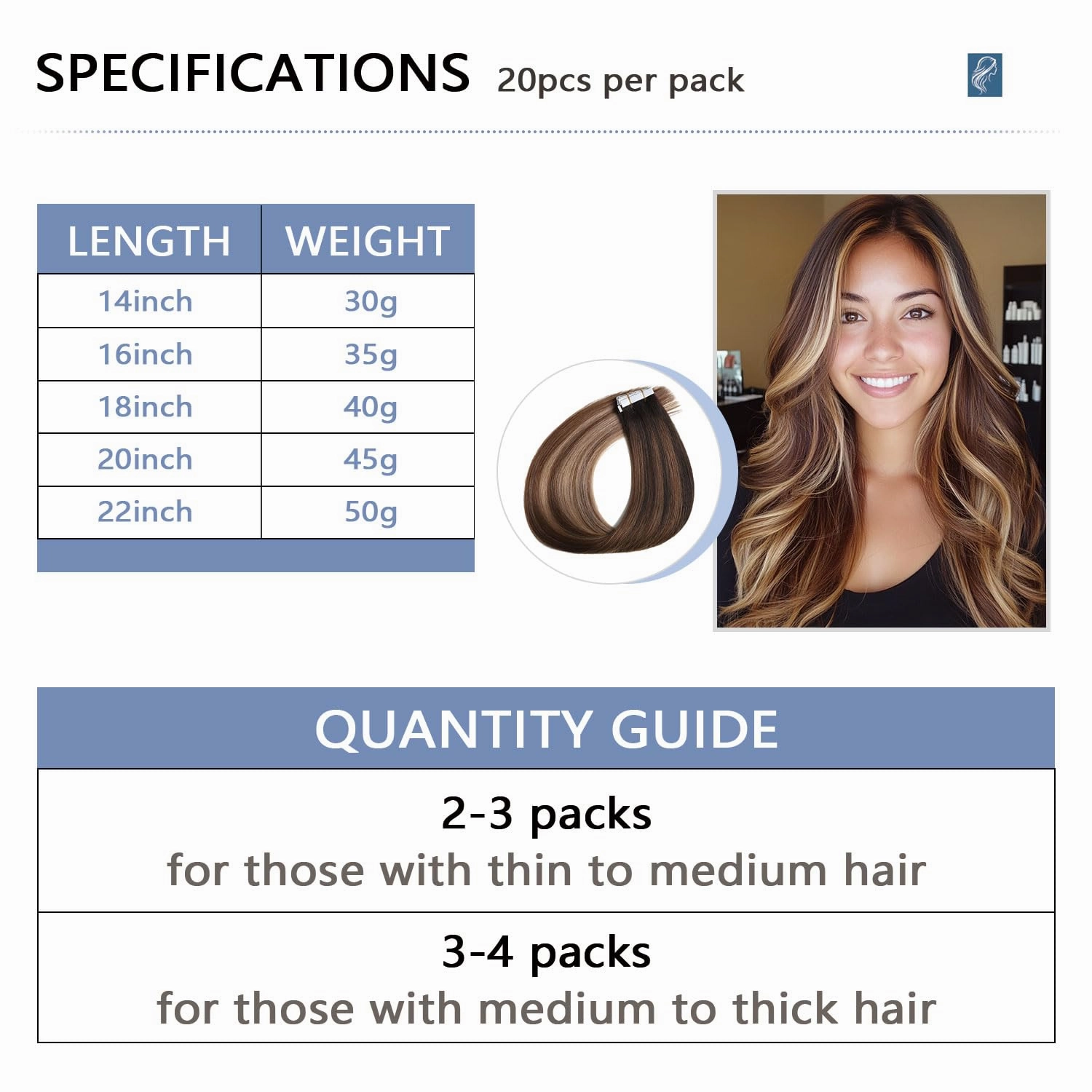 COOKAYU Invisible Tape in Hair Extensions, Balayage Dark Brown to Dirty Blonde 20Inch 20pcs 45g/pack Straight Real Human Hair Invisible Injected Tape in Extensions