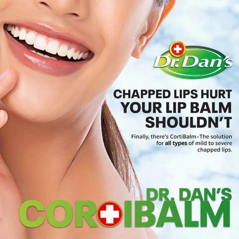 Cortibalm -3 Pack -For Dry Cracked Lips - Healing Lip Balm for Severely Chapped Lips- Designed for Men, Women and Children
