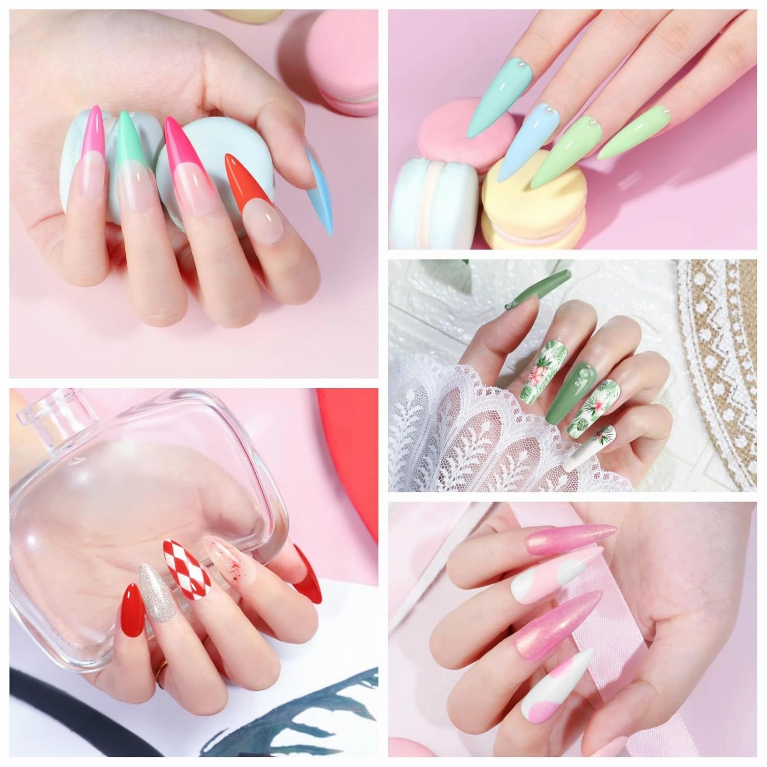 COSCELIA 40PCS Gel Nail Polish Set, 35 Colors Gel Polish with 5pcs Top and Base Coat Nude White Pink Red Green Blue Spring Colors All Seasons Nail Art Manicure Kit Gifts for Women Salon DIY at Home