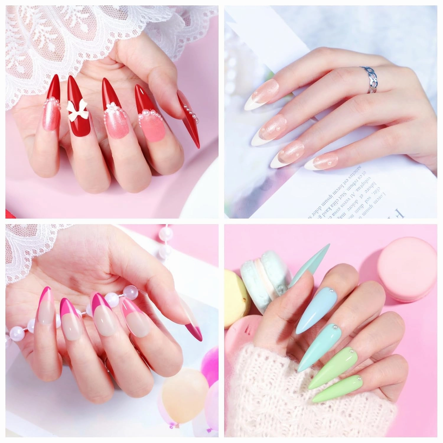 COSCELIA 40PCS Gel Nail Polish Set, 35 Colors Gel Polish with 5pcs Top and Base Coat Nude White Pink Red Green Blue Spring Colors All Seasons Nail Art Manicure Kit Gifts for Women Salon DIY at Home