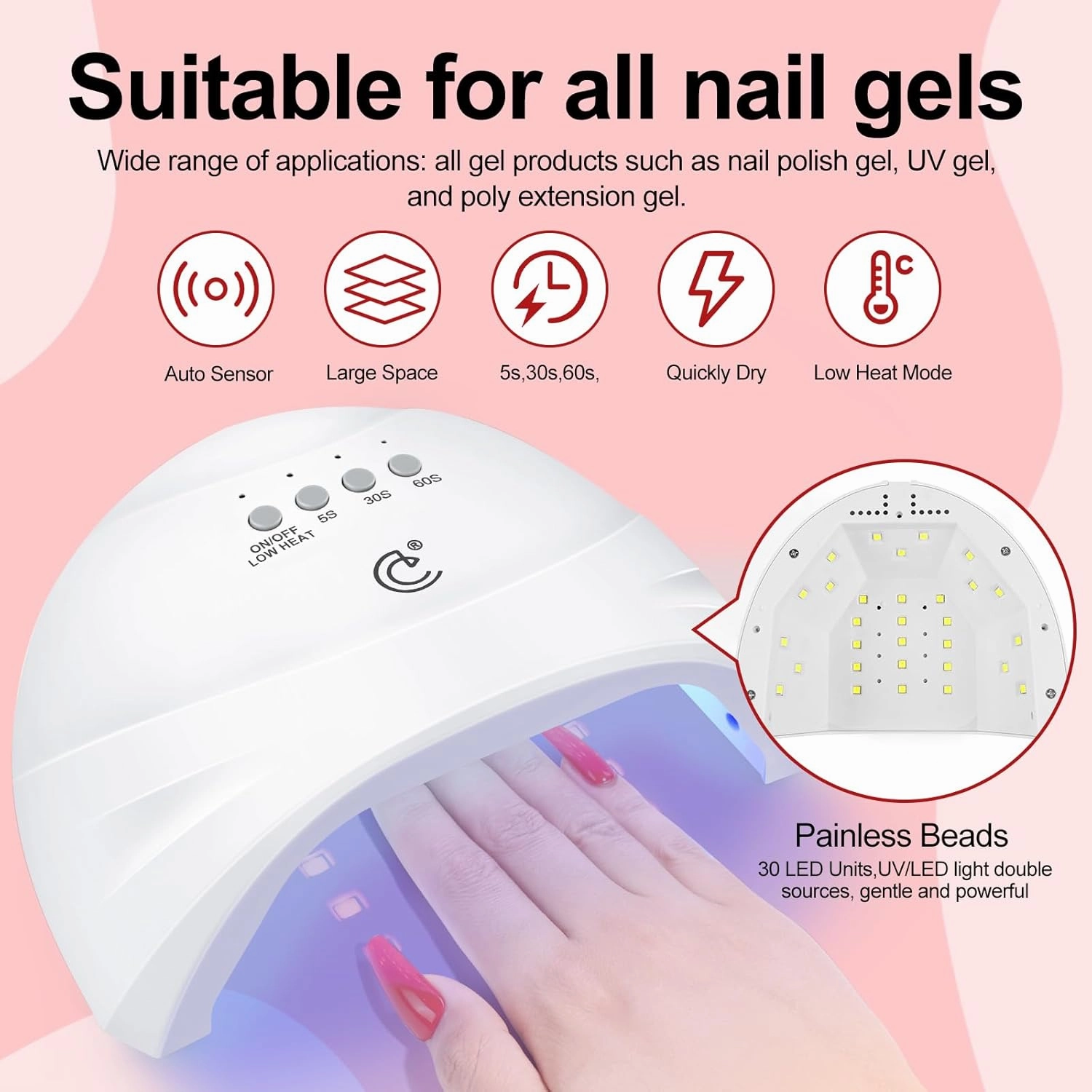 COSCELIA 57pcs Gel Nail Polish Kit with U V light Starter Kit 40 Colors Gel Polish Set 5pcs Top and Base Coat Glossy Matte Glitter Effect Beautiful Nail Stickers Gel Manicure Kit DIY Gifts for Women