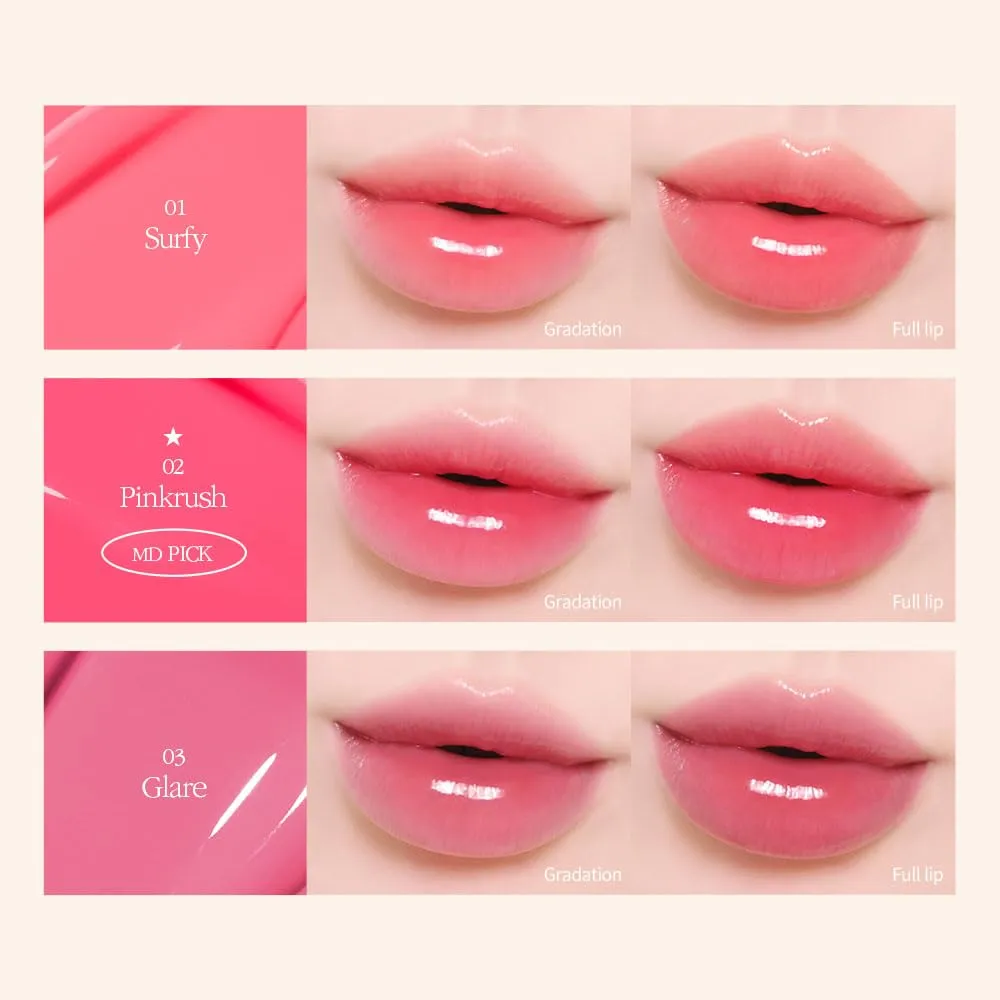 COSNORI Flow Wave Lip Tint - Vegan Glassy Lip Gloss, Lightweight & Long-lasting, Plant-derived Oil Moisturizer, K-Beauty (11 PEACH ROSE)
