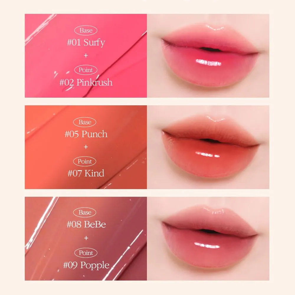 COSNORI Flow Wave Lip Tint - Vegan Glassy Lip Gloss, Lightweight & Long-lasting, Plant-derived Oil Moisturizer, K-Beauty (11 PEACH ROSE)