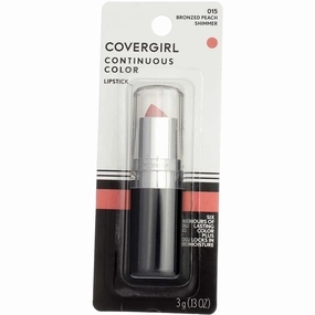 CoverGirl Continuous Color Lipstick, Bronzed Peach [015], 0.13 (Pack of 12)