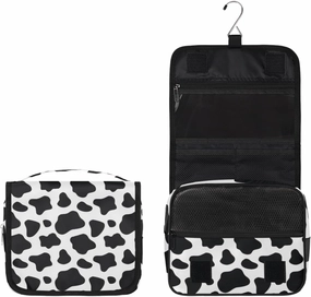 Cow Hanging Toiletry Bag Animal Cow Printed Travel Makeup Bag Portable Large Waterproof Cosmetic Bag Organizer for Make up Accessories Shampoo Body Cream Brushes Set