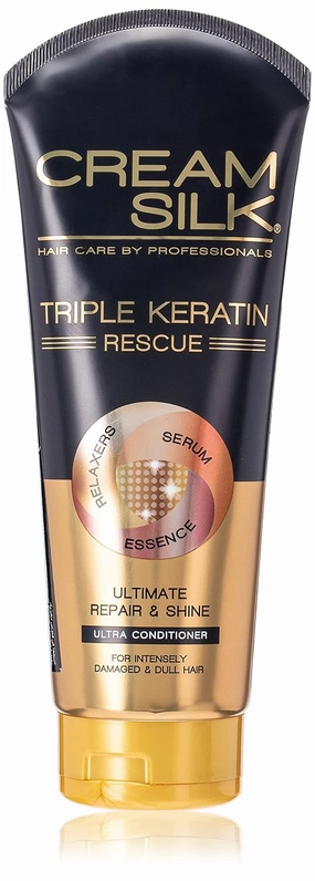 Cream Silk Triple Keratin Rescue Ultimate Repair & Shine Conditioner, 340mL, Unisex
