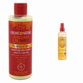 Creme of Nature Argan Oil Curl Milk and Leave In Conditioner, 8 Fl Oz and 8.4 Fl Oz