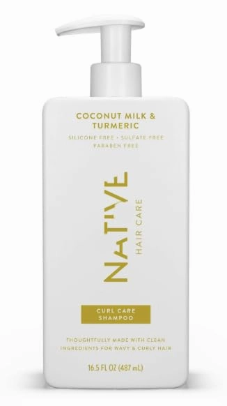 Curl Care Shampoo, Coconut Milk & Turmeric, Sulfate & Paraben Free, 16.5 oz (1 Pack, Package May Vary)