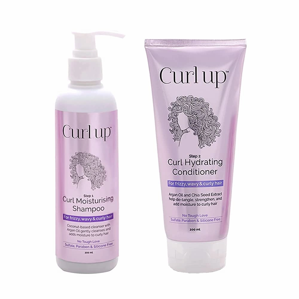 Curll Upp Hair Wash Combo with Curly Hair Shampoo And Conditioner - For Wavy & Curly Hair - Sulphate Paraben And Silicone Free (Combo of 2)-400ml