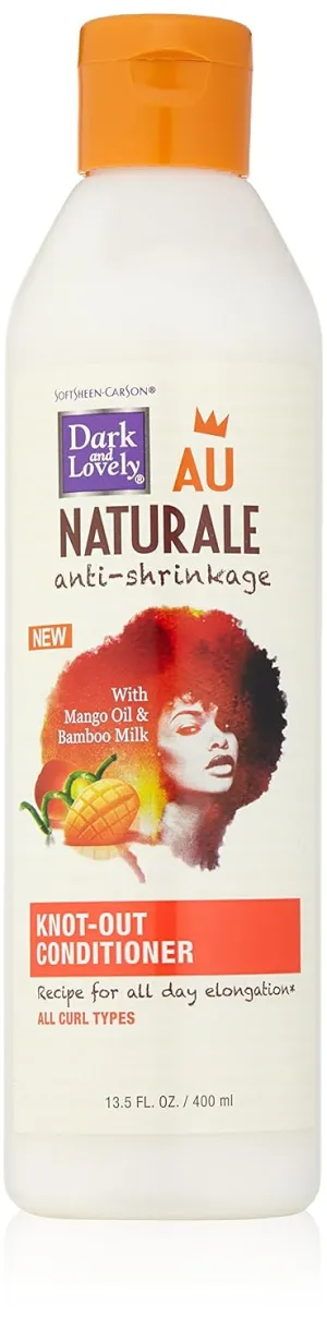Curly Hair Products by SoftSheen-Carson, Dark and Lovely Au Naturale Anti-Shrinkage Knot-Out Conditioner, with Mango Oil and Bamboo Milk, For All Curl Types, No Mineral Oil, No Parabens, 13.5 fl oz