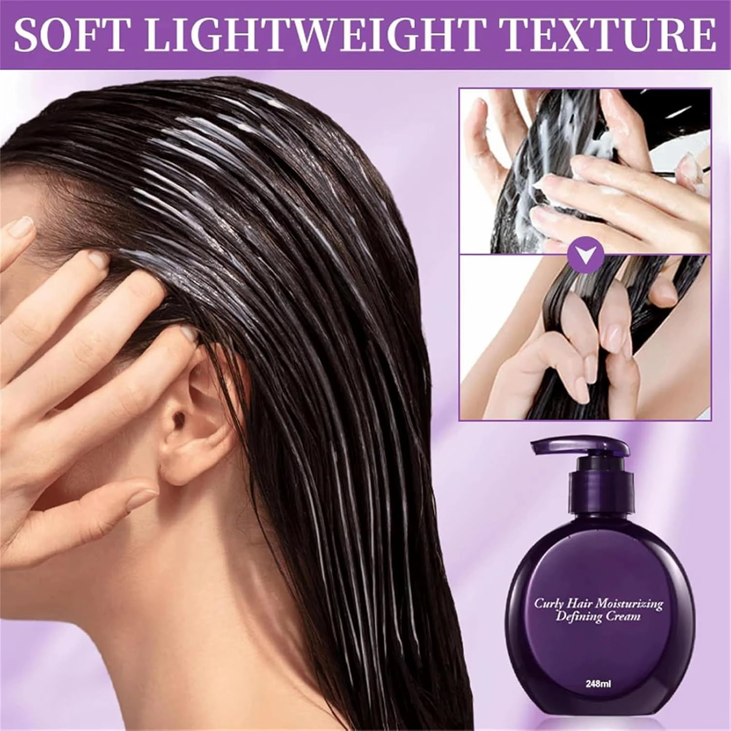 Curly Hair Moisturizing Defining Cream, Hair Curl Defining Creams, Style & Maintain Natural Curls, Deep Moisturization, for Curly & Wavy Hair (Defining Cream)