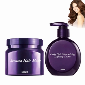 Curly Hair Moisturizing Defining Cream,Lightweight Curl Defining Custard,for Curly & Wavy Hair (Defining Cream Hair Mask)