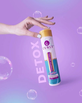 Curly Lovers Natural Detox Shampoo, 10.22 fl oz, Sulfate-Free Deep Cleansing, with Rosemary and Collagen