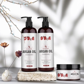D'D&A Argan Oil Shampoo for Dry, Damaged, Frizzy Hair - Nourishing, Strengthening Conditioner & Mask - 500ml/16.9fl.oz