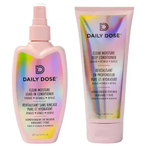 DAILY DOSE Moisturizing Duo: Leave-In Conditioner Detangler Spray   Deep Conditioner, Hair Mask/Masque - Detangles, Repairs, Restores Dry, Damaged, Color Treated Hair for All Hair Types