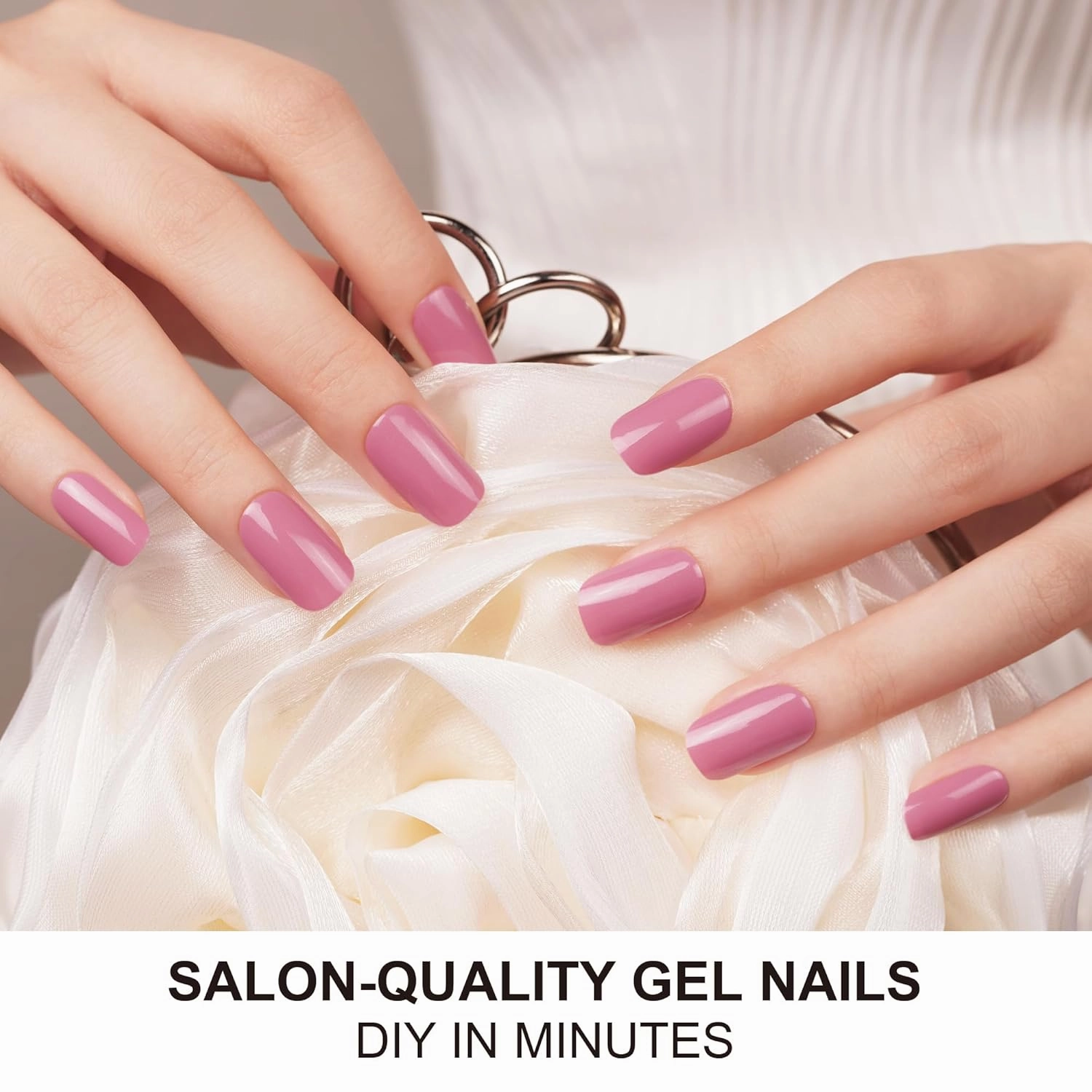 DANNI & TONI Semi Cured Gel Nail Strips (Pink Lemonade) Fuchsia Glossy Gel Nail Wraps 28 Stickers