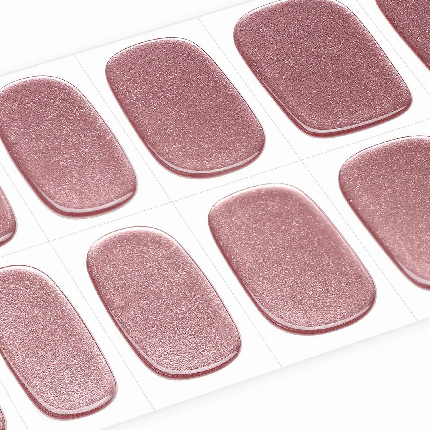 DANNI & TONI Semi Cured Gel Nail Strips Rose Gold (Mirror Blush) Mirror Metallic Glossy Nail Wraps 28 Stickers