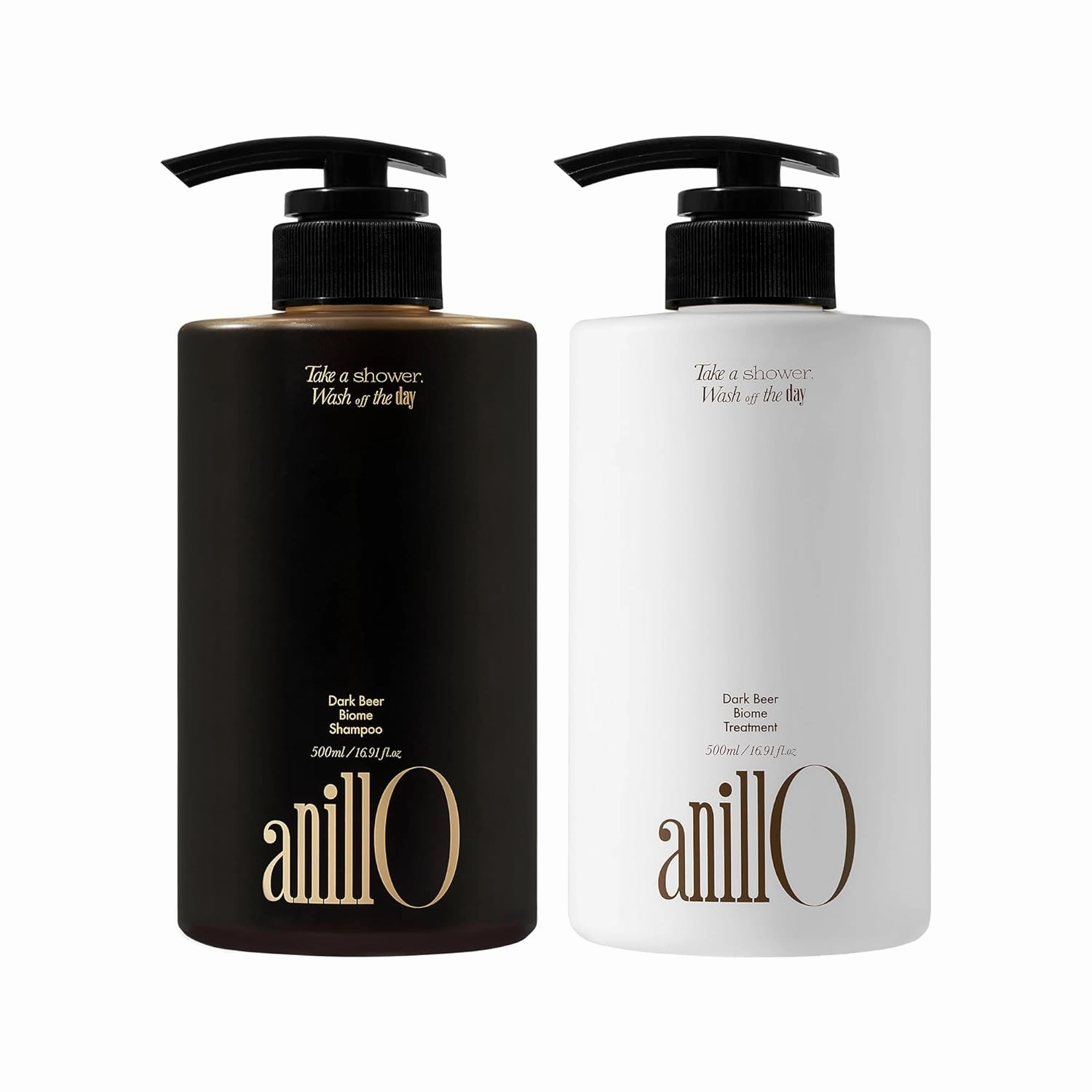 Dark Beer Biome Hair Care Set – Vegan Anti-Hair Loss Shampoo & Repair Treatment with Beer Yeast, Caffeine, Biotin & Amino Acids – Scalp Strengthening & Cooling Care – 2-Pack (500ml x 2)