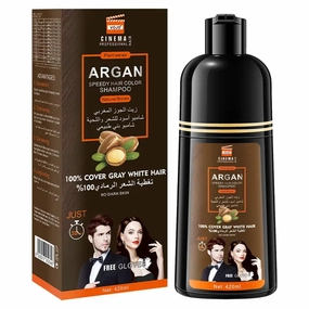 Dark Brown Hair Dye Shampoo 3-in-1 – Gray Coverage, Semi-Permanent, Herbal, No Harsh Chemicals – Easy & Long-Lasting Hair Color (Dark Brown, 14.20Fl Oz - 420ml)