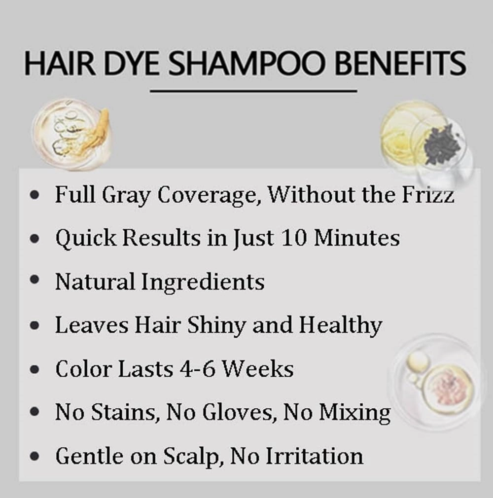 Dark Brown Hair Dye Shampoo 3-in-1 – Gray Coverage, Semi-Permanent, Herbal, No Harsh Chemicals – Easy & Long-Lasting Hair Color (Dark Brown, 14.20Fl Oz - 420ml)