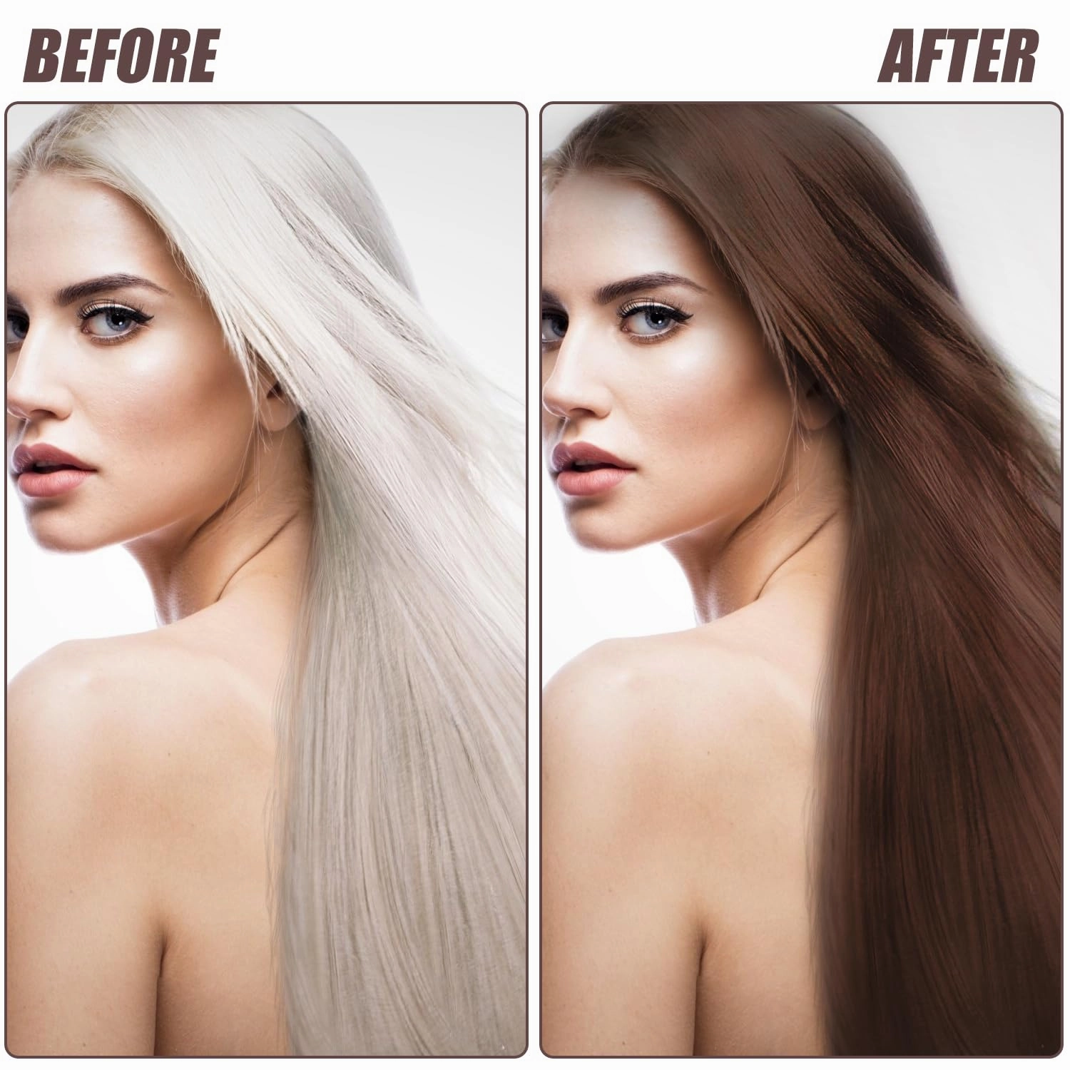 Dark Brown Hair Dye Shampoo 3 in 1 for Gray Hair, Herbal Dark Brown Dye for Women Men, Grey Coverage Shampoo 500ml