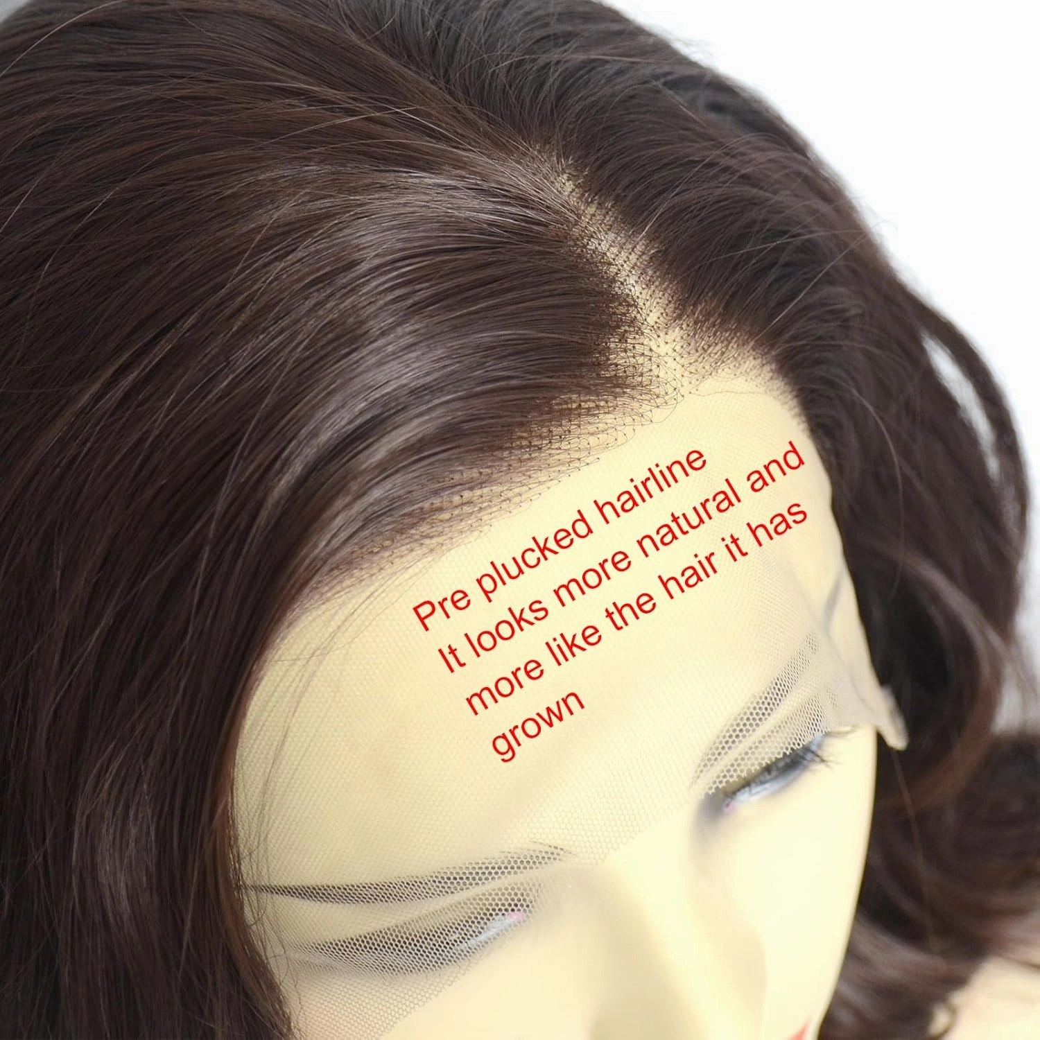 Dark Brown Lace Front Wig Short Bob Style 6# Pre Plucked Chocolate Brown Loose Wave Curly Synthetic Hair Side Part Half Hand Tied Replacement Full Wigs 12 Inches for Women Girls
