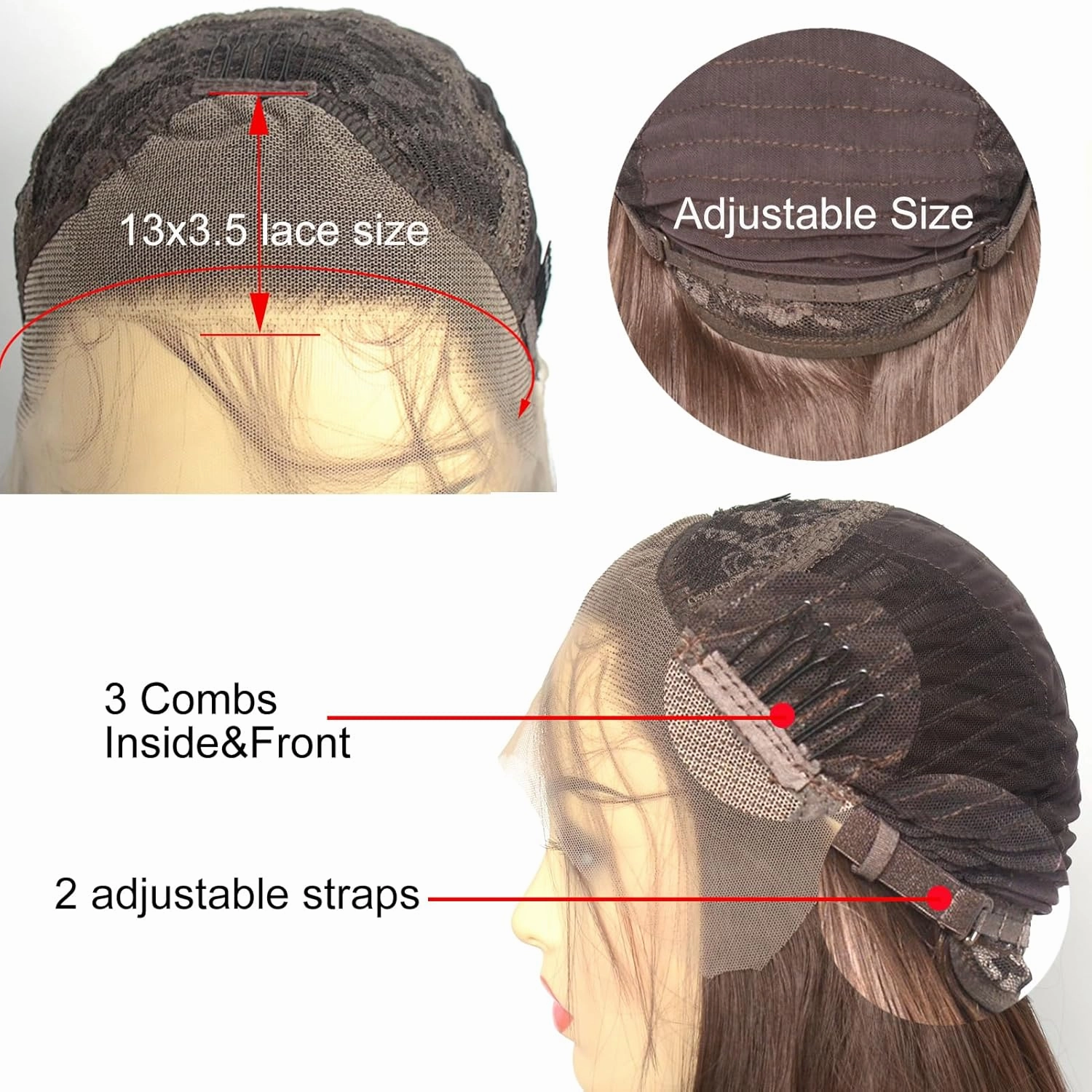 Dark Brown Lace Front Wig Short Bob Style 6# Pre Plucked Chocolate Brown Loose Wave Curly Synthetic Hair Side Part Half Hand Tied Replacement Full Wigs 12 Inches for Women Girls
