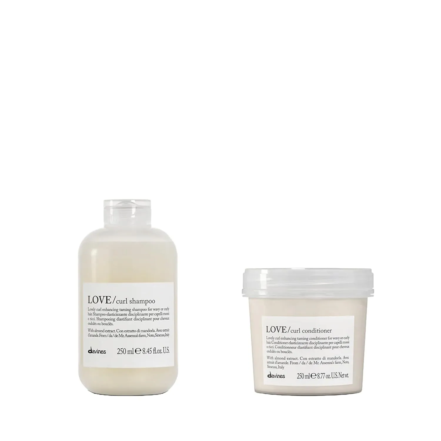 Davines LOVE Curl Shampoo | Wavy & Curly Hair Shampoo | Smooth and Moisturize Curls with Almond Extract
