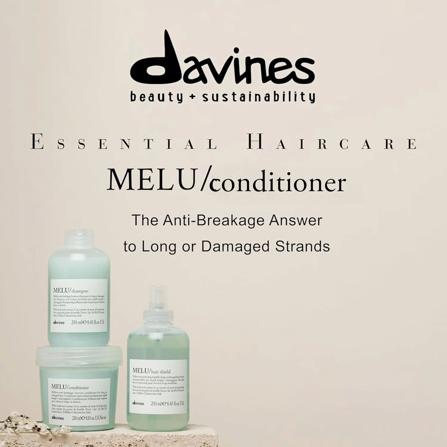 Davines MELU Conditioner, Anti-Breakage Conditioner For Long Hair And Damaged Hair