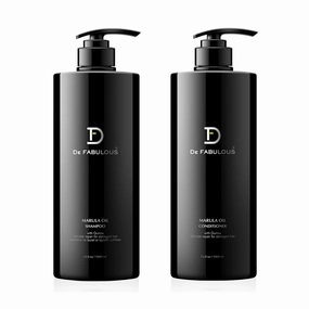 De Fabulous | Marula Oil Shampoo & Conditioner Set | Moisture-Rich Formula for Dry, Frizzy & Damaged Hair | Smooths, Softens & Adds Shine | 33.8 fl oz