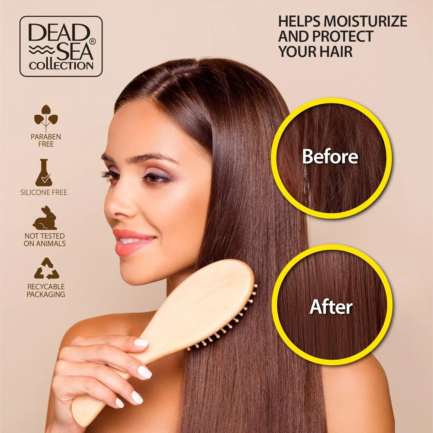 Dead Sea Collection Shampoo and Conditioner Set with Macadamia Oil – Hydrating Softening Hair Products with Dead Sea Minerals for All Hair Types – Set of 2 Bottles (33.8 & 30.6 Fl. Oz.)