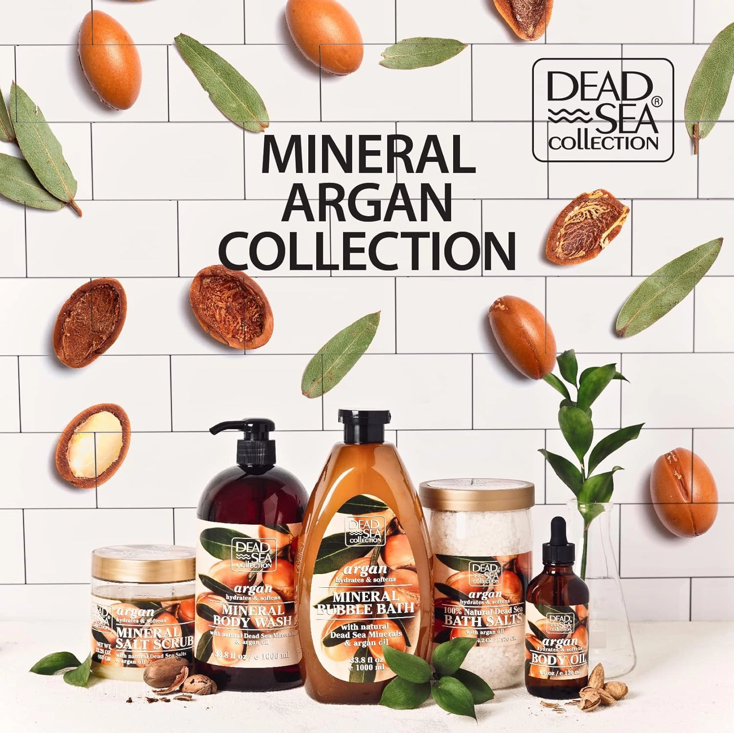 Dead Sea Collection Shampoo and Conditioner Set with Argan Oil – Hydrating Softening Hair Products with Dead Sea Minerals for All Hair Types – Set of 2 Bottles (33.8 & 30.6 Fl. Oz.)